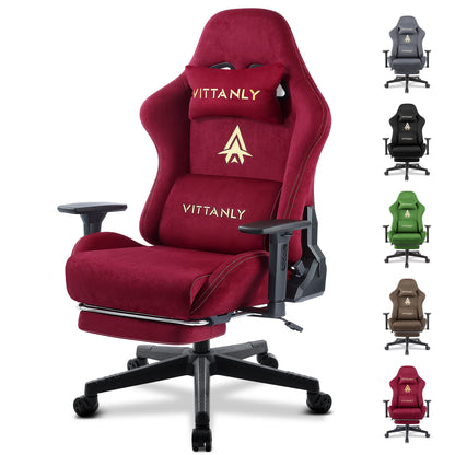 Kitinjoy Ergonomic Gaming Chair Suede High Back Recliner with Footrest - EXPROTAS