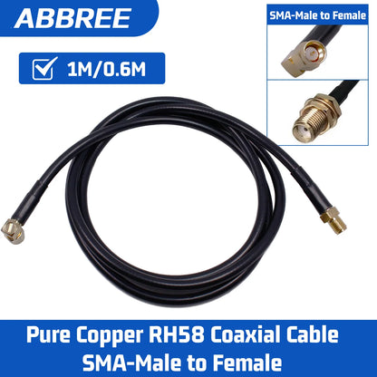 Coaxial Cable 0.6M/1M SMA to UHF Adapter for Baofeng Walkie Talkie