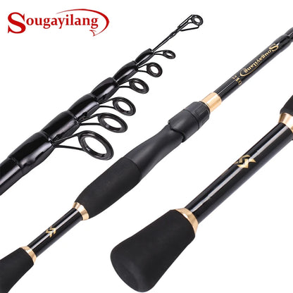 Telescopic Fishing Rod 1.8-2.4m Carbon Fiber Portable Spinning Pole