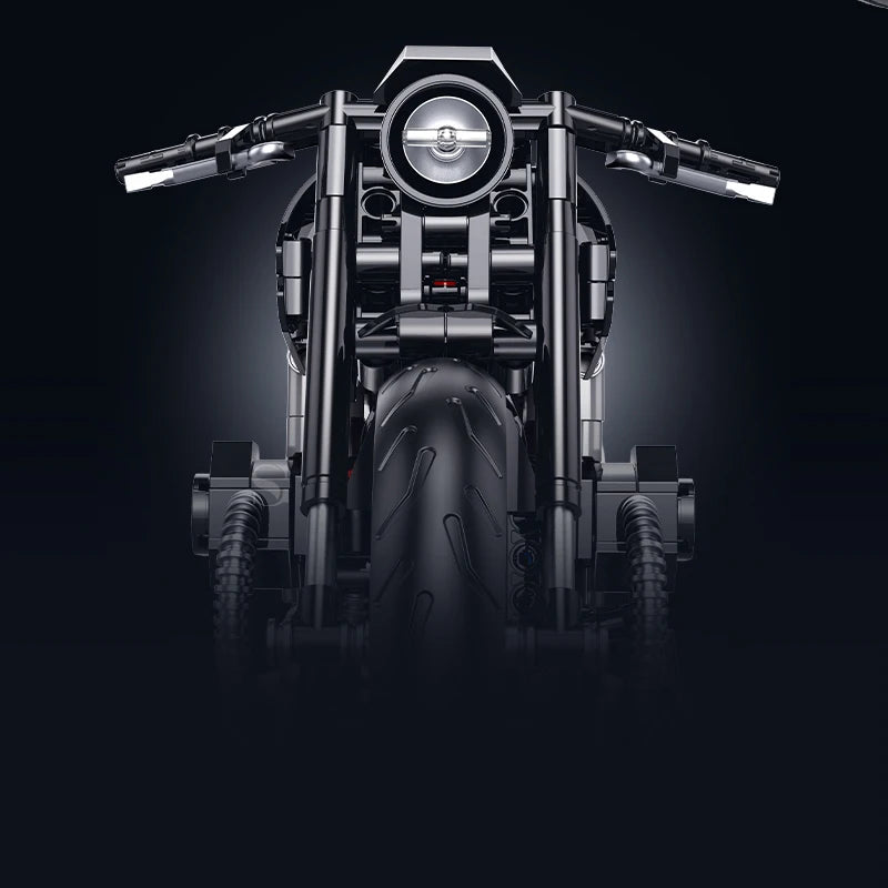 1:8 Classic Motorcycle Building Blocks MOC Technical Motorbike Model Bricks Gift