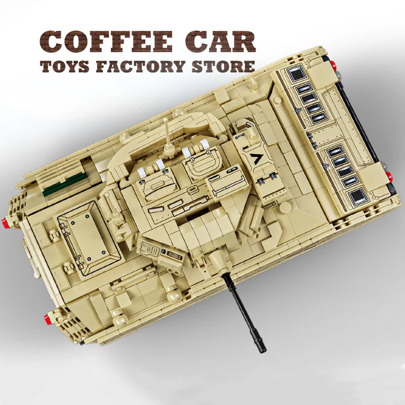 WW2 T-14 Main Battle Tank Building Blocks Armored Vehicle MOC Model Toy Gift