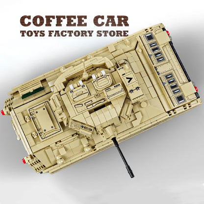 WW2 T-14 Main Battle Tank Building Blocks Armored Vehicle MOC Model Toy Gift