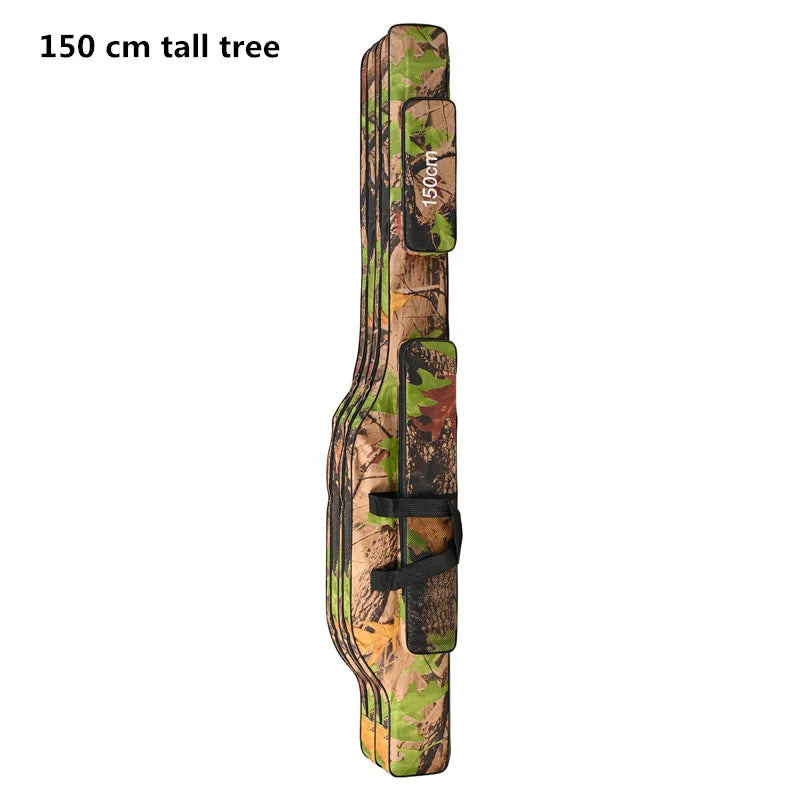 1.3m/1.5m Foldable 2-Layer Fishing Rod Bag Double Shoulder Storage