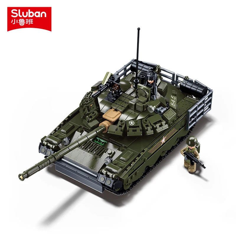 798PCS Army T-80BVMS Main Battle Tank Model Building Blocks Sets MBT Military DIY Creative Educational Kids Toys Christmas Gifts-EXPROTAS