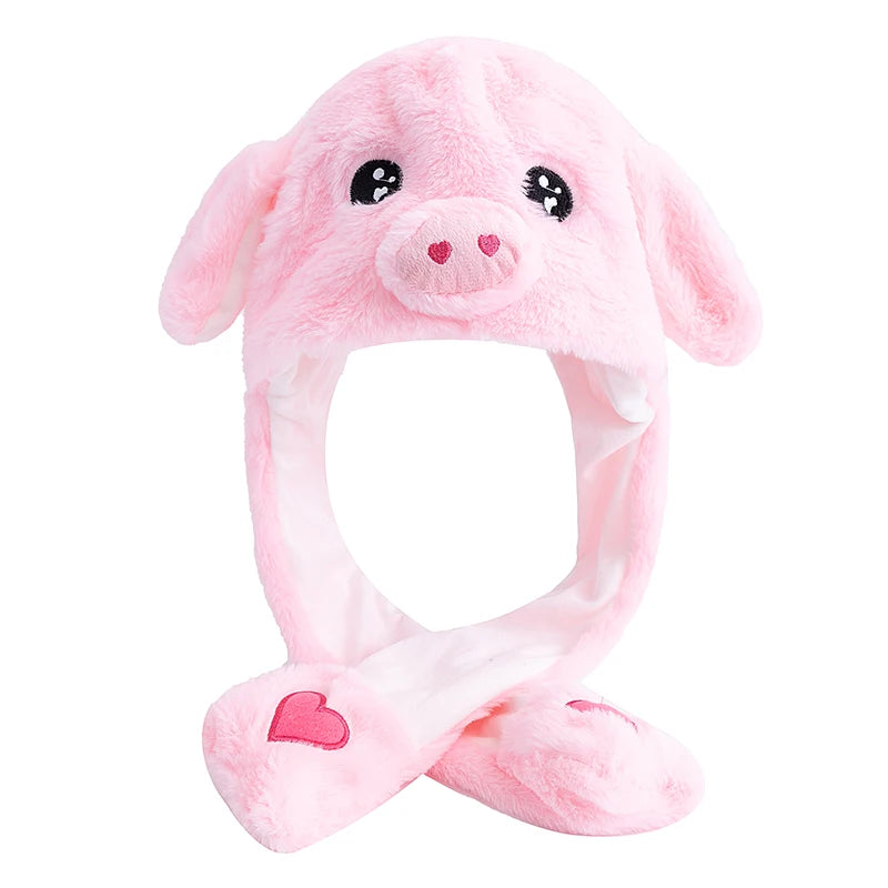 Funny Ear Hat Plush Rabbit Animal Cap for Party Teens Headwear