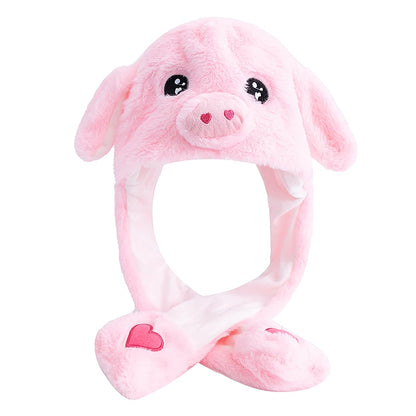 Funny Ear Hat Plush Rabbit Animal Cap for Party Teens Headwear