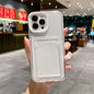 Transparent Card Holder Shockproof Soft Case for iPhone 12-16 Pro Max