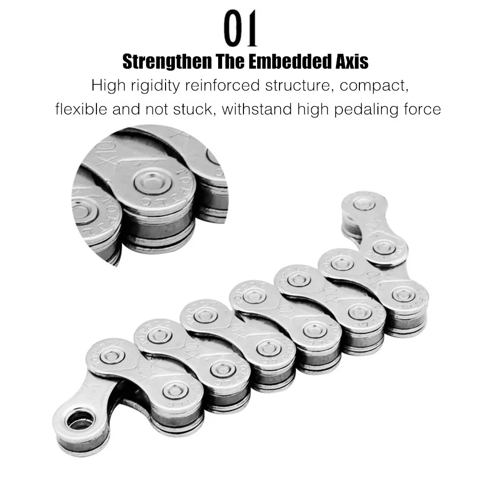 MTB Road Bike Chain with Missing Link 8 9 10 11 12 Speed Options Available