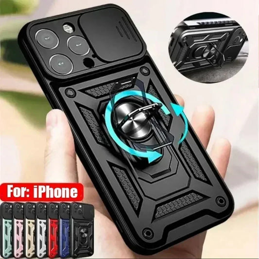 Shockproof Armour Case for iPhone 7-16 Pro Max Plus Mini SE Camera Cover