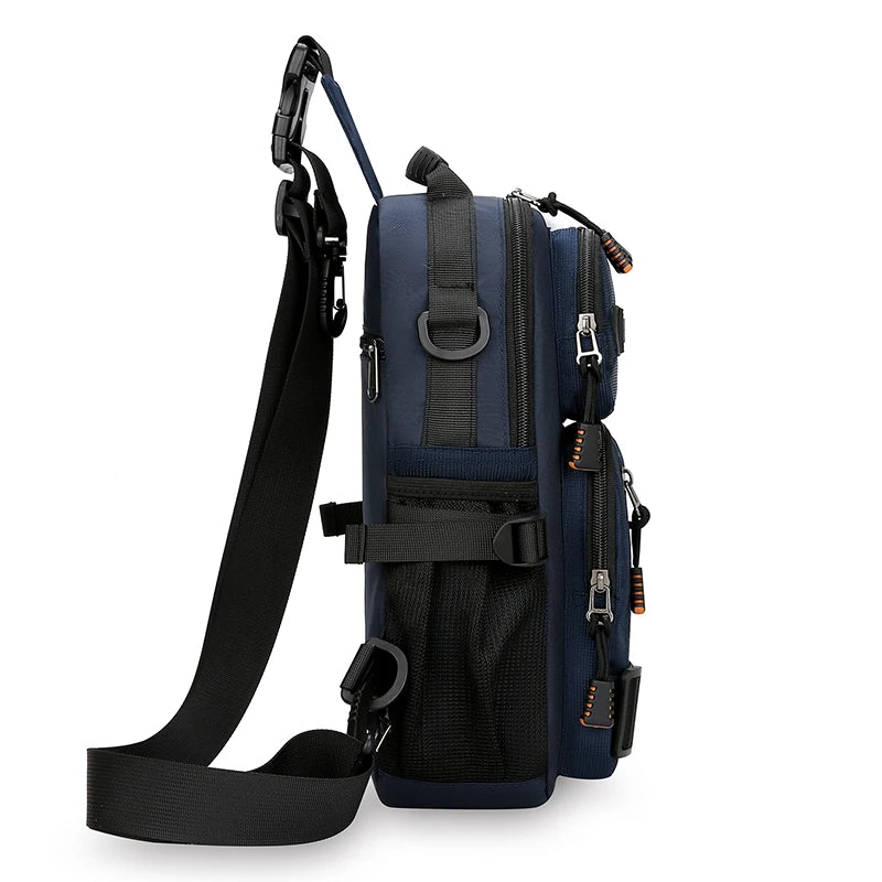 Men's Chest Bag Crossbody Waist Pack Fashion Sling Small Oxford Bag