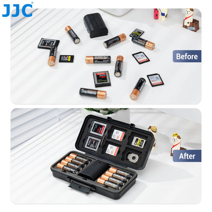 JJC Camera Battery Memory Card Case for SD CFexpress XQD Cards Storage Holder