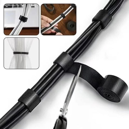 1/5M Cable Organizer Wire Management Winder Tape Cord Ties For iPhone Samsung
