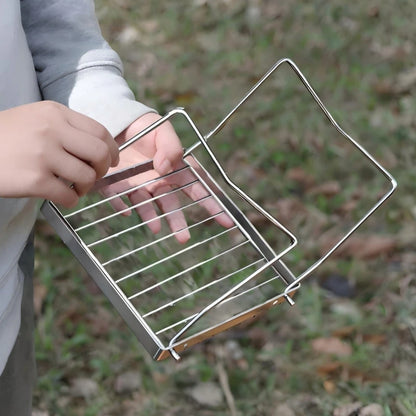 Portable Camping Stove Holder Stainless Steel Folding BBQ Rack Pot Stand