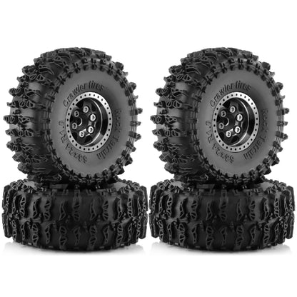4pcs Beadlock Wheel Tire Set for 1/18 1/24 RC Crawler TRX4M SCX24