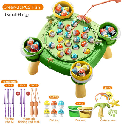 Kids Magnetic Fishing Play for Children Electric Fishing Toy Have Music Spinning Game Fish Rod Education Baby 3 Year Gifts-EXPROTAS