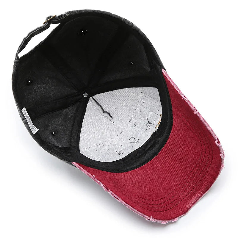 Korean Baseball Cap Unisex Letter Embroidery Adjustable Sun Hat Style