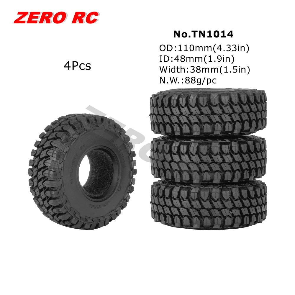 1.9" Crawler Tire for 1/10 RC Car Axial Traxxas D90 SCX10 Wheels