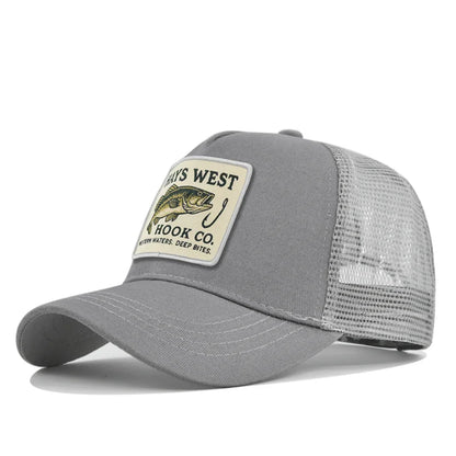 Mesh Fishing Cap Snapback Trucker Hat Breathable Unisex Outdoor