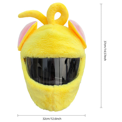Protection Headgear Cover Plush Cartoon Helmet for Motorcycle Full Face