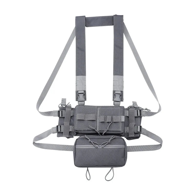 MOLLE Chest Rig Dangler Pouch Camo Vest Tactical Hunting Airsoft Training Bag