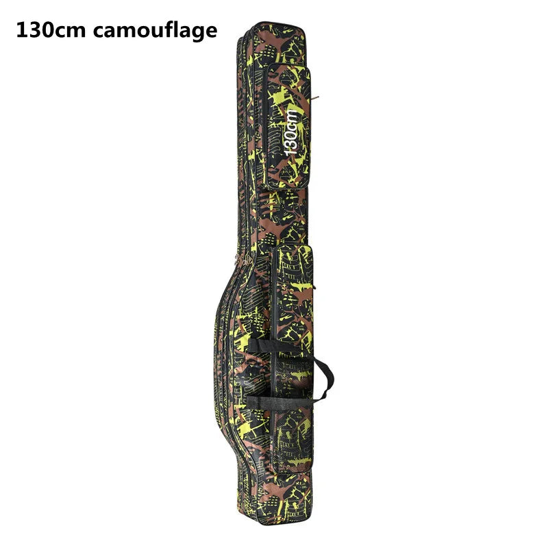 1.3m/1.5m Foldable 2-Layer Fishing Rod Bag Double Shoulder Storage