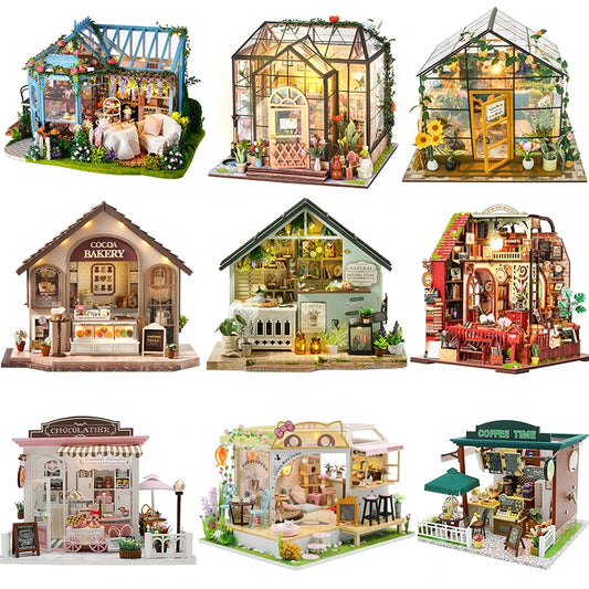 Wooden DIY Mini Dollhouse 3D Puzzle Room Kit with Furniture Birthday Gift - EXPROTAS