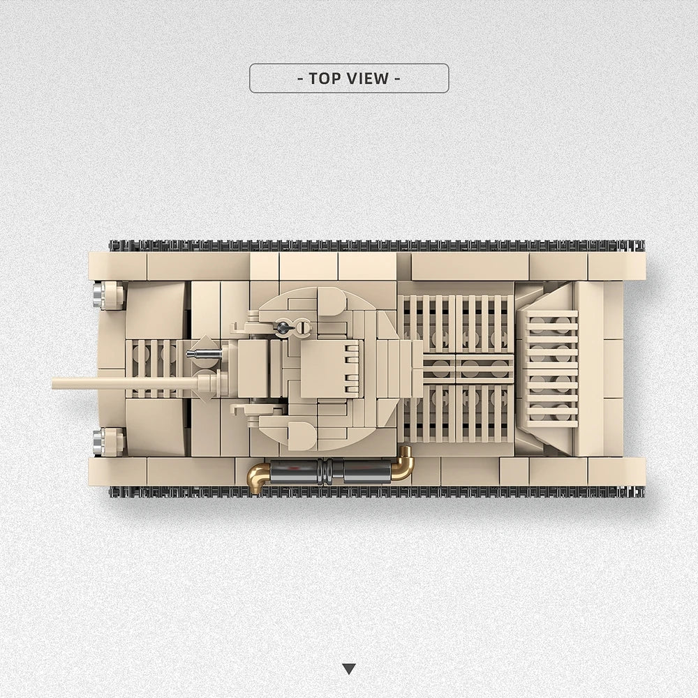 WW2 Valentine I Light Tank MKIII 1:35 Building Blocks Military Brick Model Educational Gift