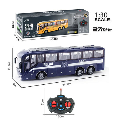 1/30 Electric RC Control Bus Light Remote Tour School City Model Kids