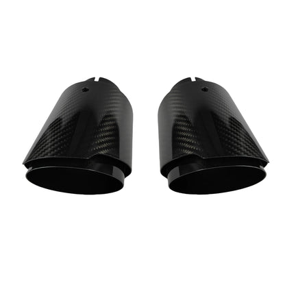 Carbon Throat Muffler Tip | Bright Black Twill Stainless Steel Exhaust Tip