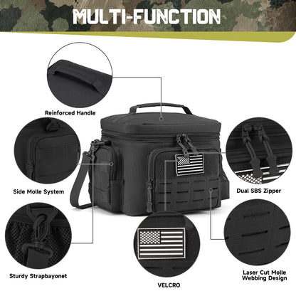 Tactical Insulated Lunch Bag for Men Heavy Duty Cooler Box Work Camping Picnic