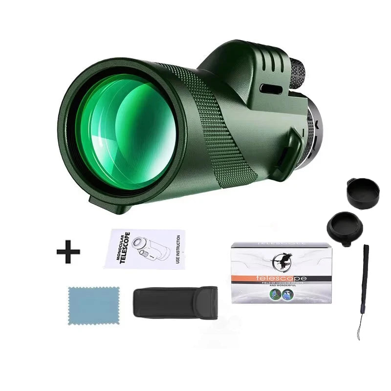80x100 HD Zoom Telescope Long Distance Folding Outdoor Hunting Camping Travel