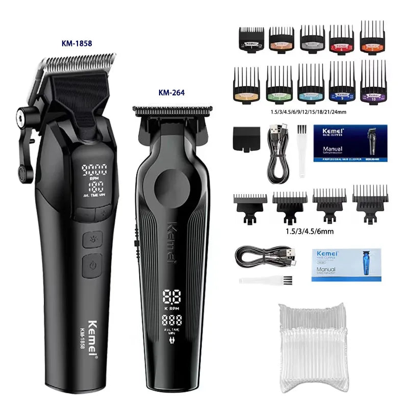 Kemei Hair Clipper 9000RPM 10W Electric Rechargeable Trimmer for Men
