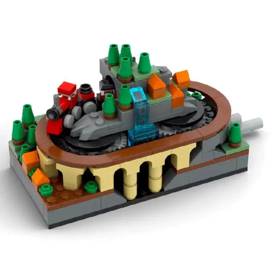 Moc Building Block Train Track Plastic Desktop Ornament Toy - Unisex