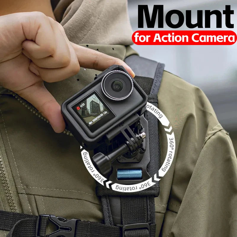Backpack Shoulder Strap Mount for GoPro DJI Action Camera 360 Clip Holder