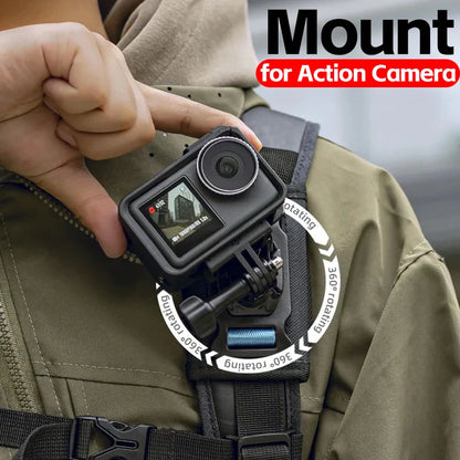 Backpack Shoulder Strap Mount for GoPro DJI Action Camera 360 Clip Holder
