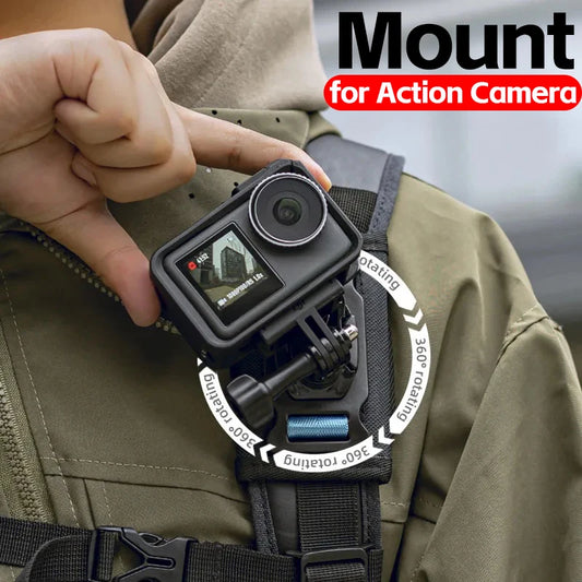 Backpack Shoulder Strap Mount for GoPro DJI Action Camera 360 Clip Holder