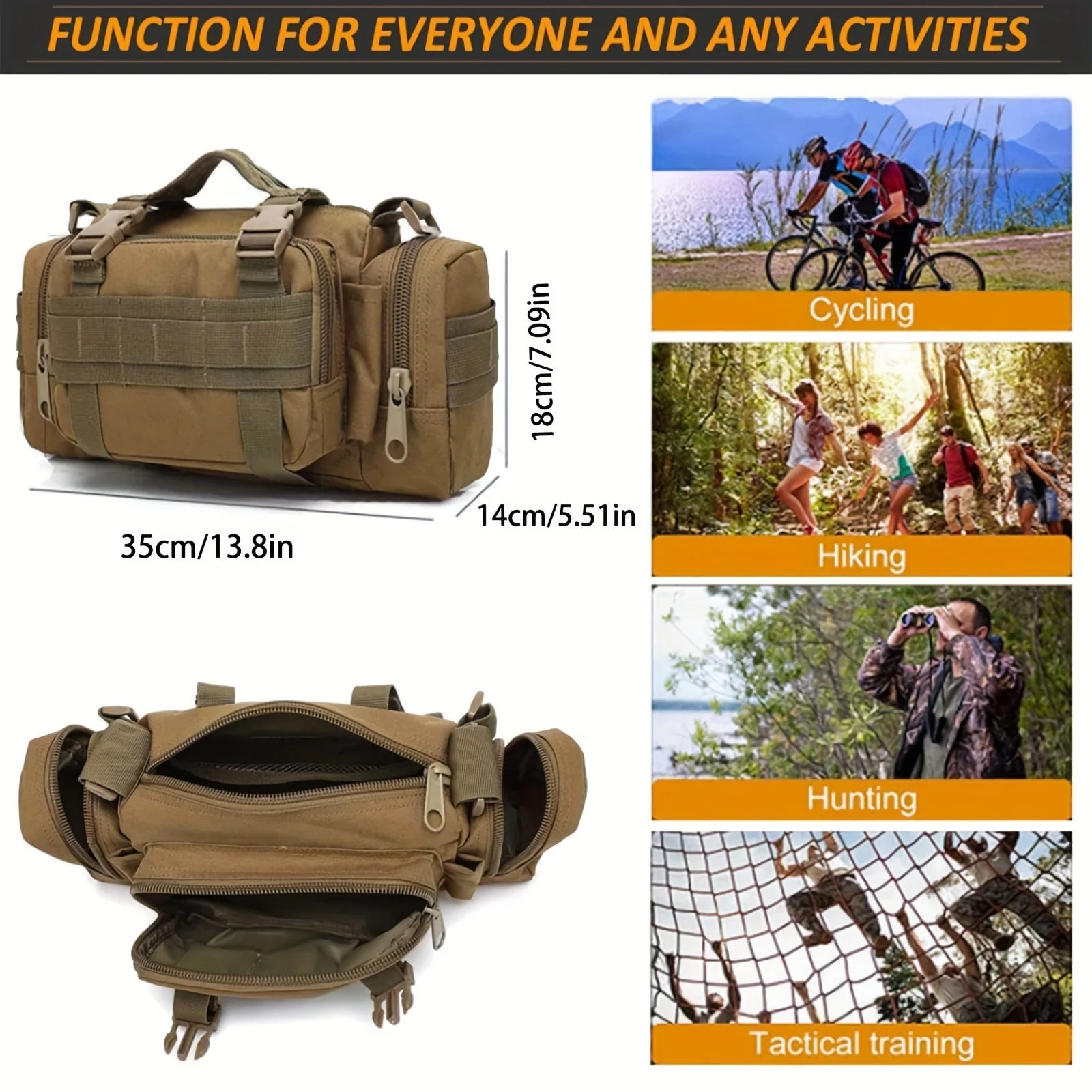 Waterproof Multifunctional Outdoor Sport Bag Storage Waist Bag for Fishing, Running, and Photography Gear-EXPROTAS