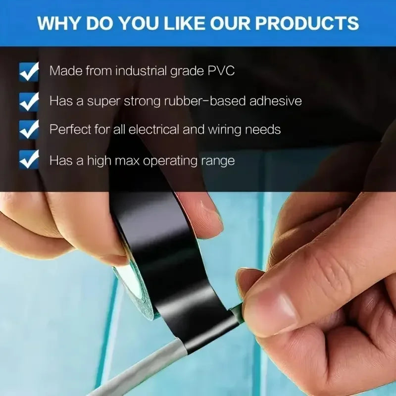 Black Electrical Tape 100M Insulation PVC Soft Rubber Adhesive High Temperature