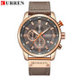 Curren Mens Watch Waterproof Quartz Chronograph Leather Strap 8291