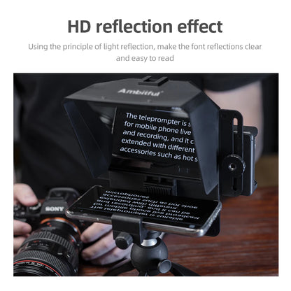 Ambitful Teleprompter Kit | DSLR Phone Script Prompter with Remote Control