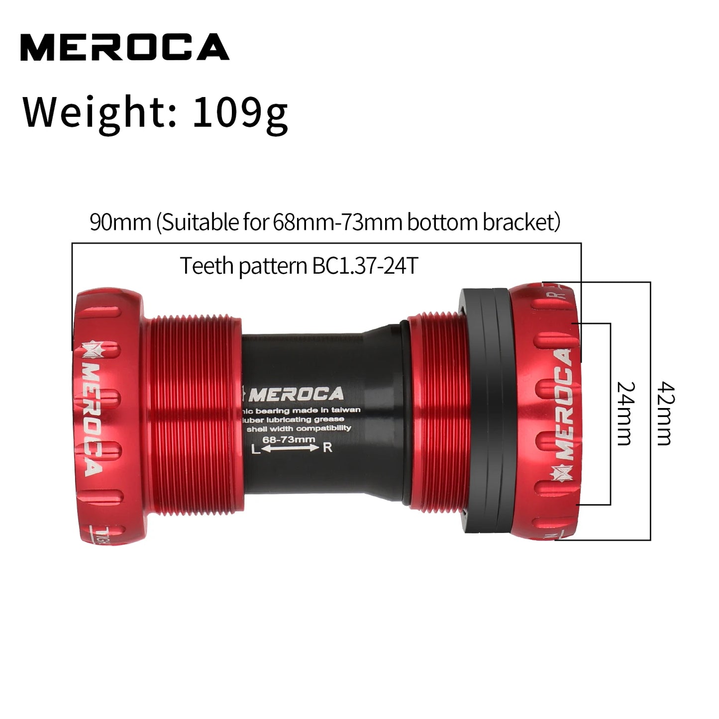BSA Bottom Bracket BB68 68-73mm Ceramic Bearing for MTB Hollowtech Crankset