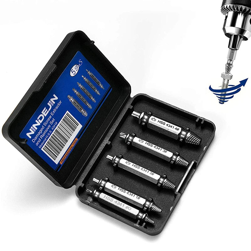 6pcs Screw Extractor Drill Damaged Bolt Remover Easy Out Bits Set