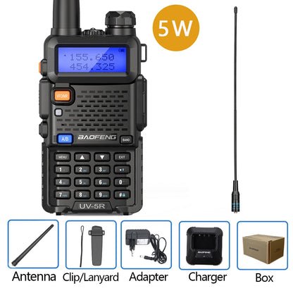 Baofeng Walkie Talkie UV 5R 5W 8W Dual Band Ham Two Way Radio Vhf Uhf FM Radio Handheld Transceiver Hunting Long Range-EXPROTAS