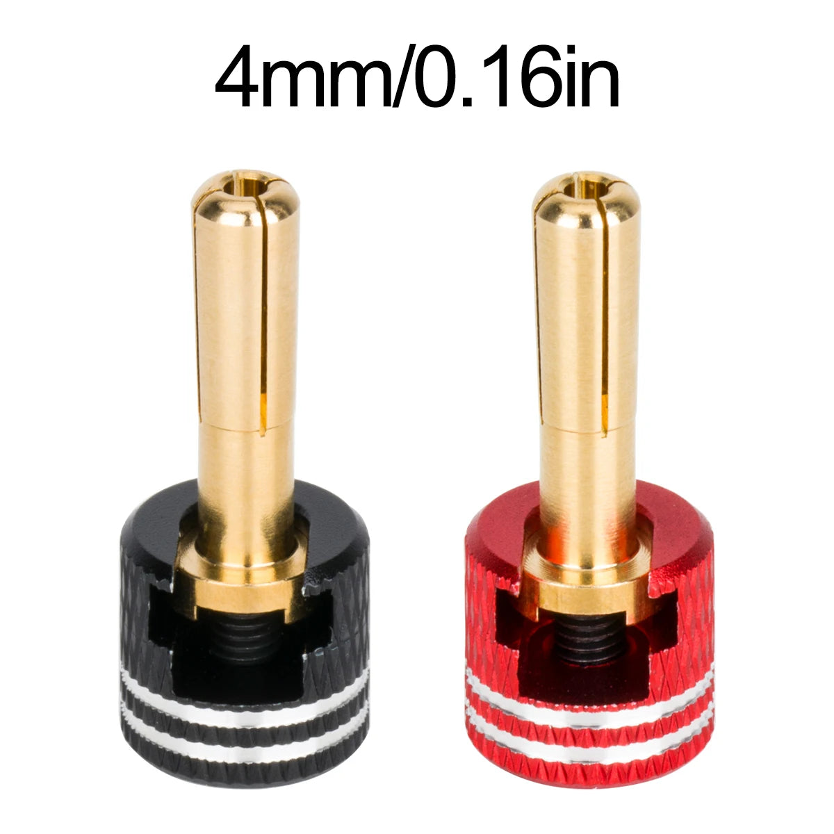 4mm 5mm Low Profile Bullet Plugs Solderless Metal Heatsink Connectors RC Car