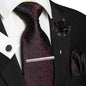 Men's Plaid Tie Clip Set with Pocket Square Cufflinks Wedding Accessories