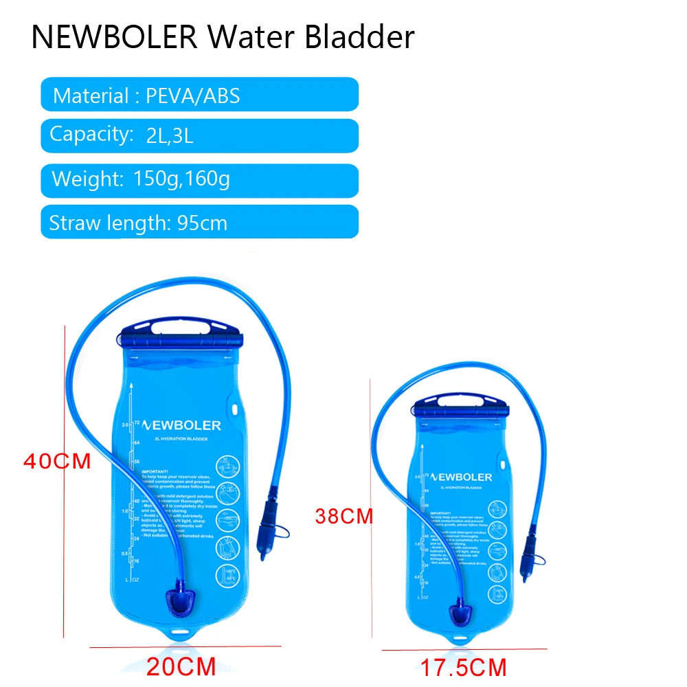 NEWBOLER BPA-Free Hydration Water Bladder Reservoir 2L 3L for Running Packs