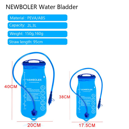 NEWBOLER BPA-Free Hydration Water Bladder Reservoir 2L 3L for Running Packs