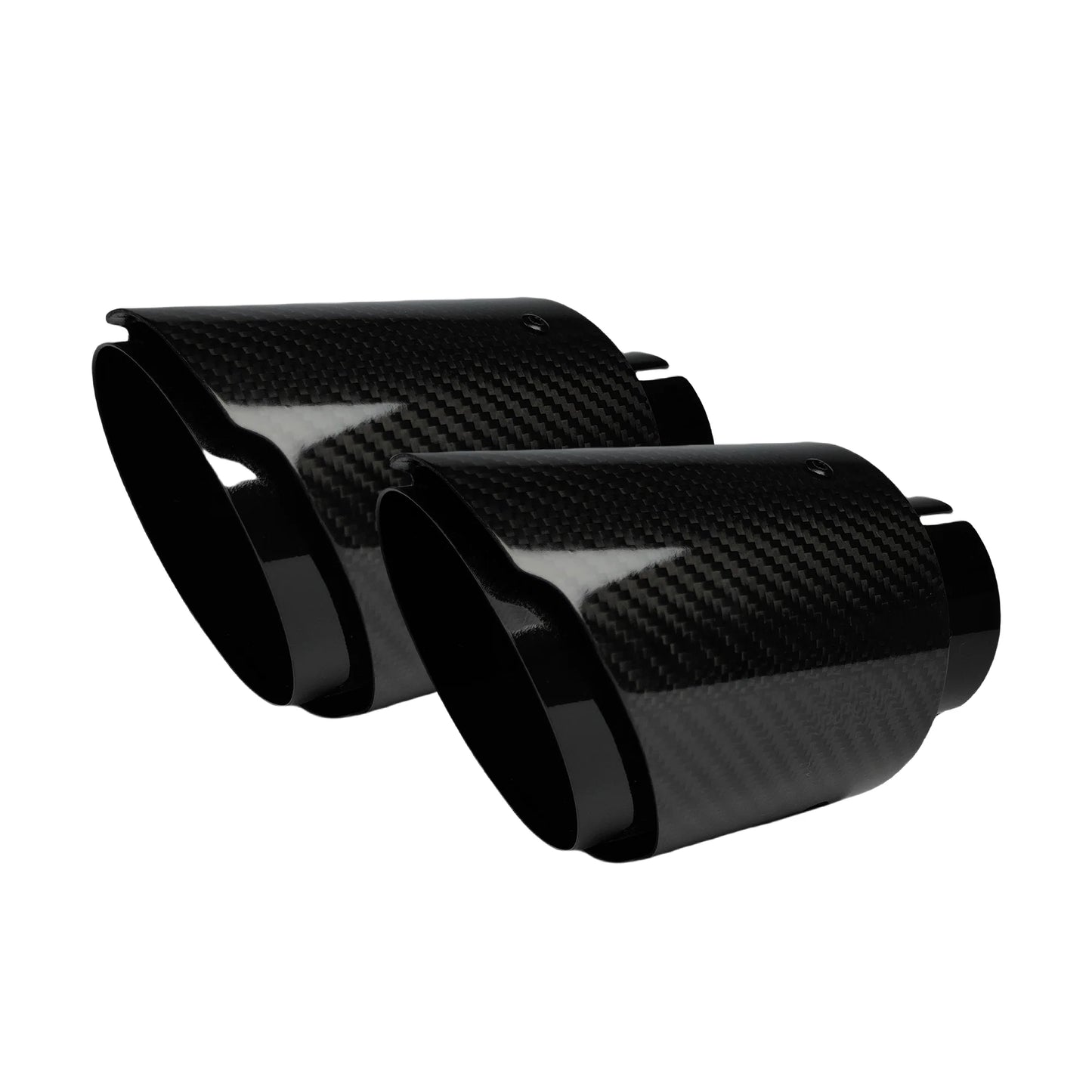 Carbon Throat Muffler Tip | Bright Black Twill Stainless Steel Exhaust Tip