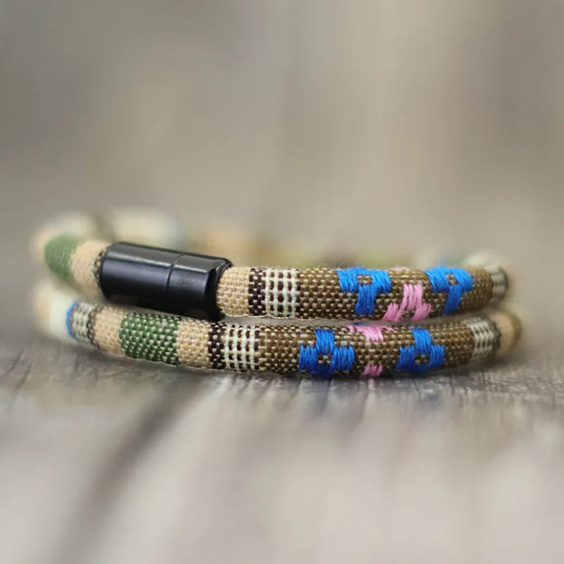 Men’s Boho Rope Bracelet Magnetic Surf Beach Pulsera Adventure Wristband