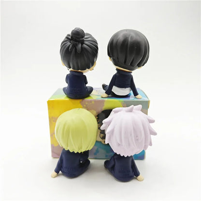 4pcs Jujutsu Kaisen Sleeping Figure Set Gojo Geto Haibara Nanami 5cm Cute Models